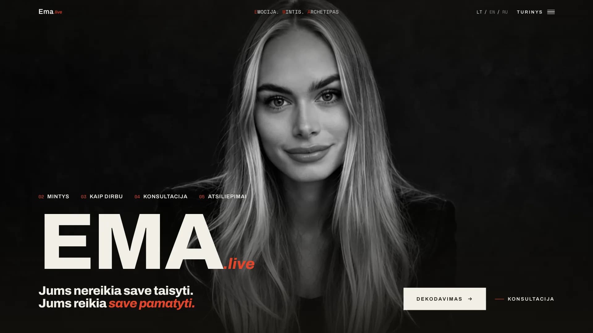 ema.live – pradžios puslapis